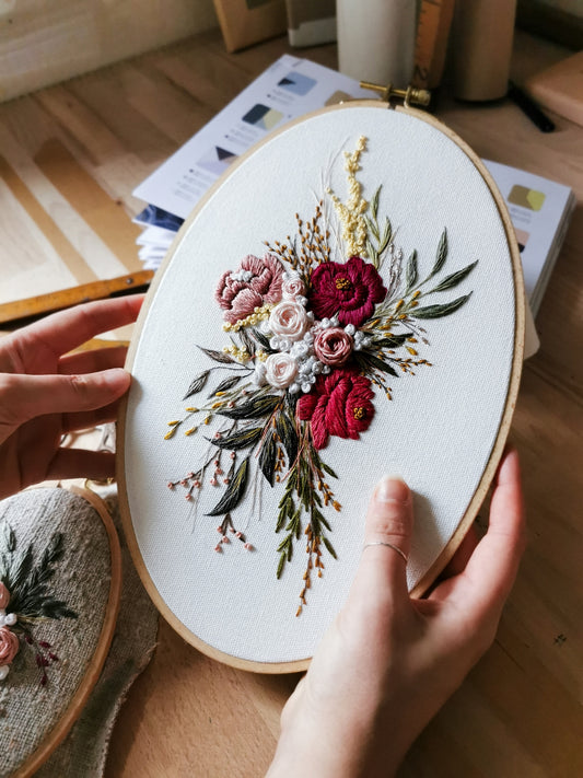 Stickvorlage Röschen-Bouquet der starken Nerven