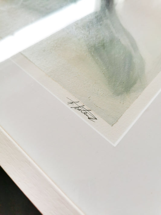 Ölbildgemälde „Durch den Nebel“