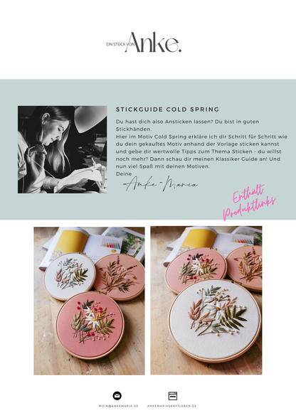 Stickguide - Echinacea Alba & Rose