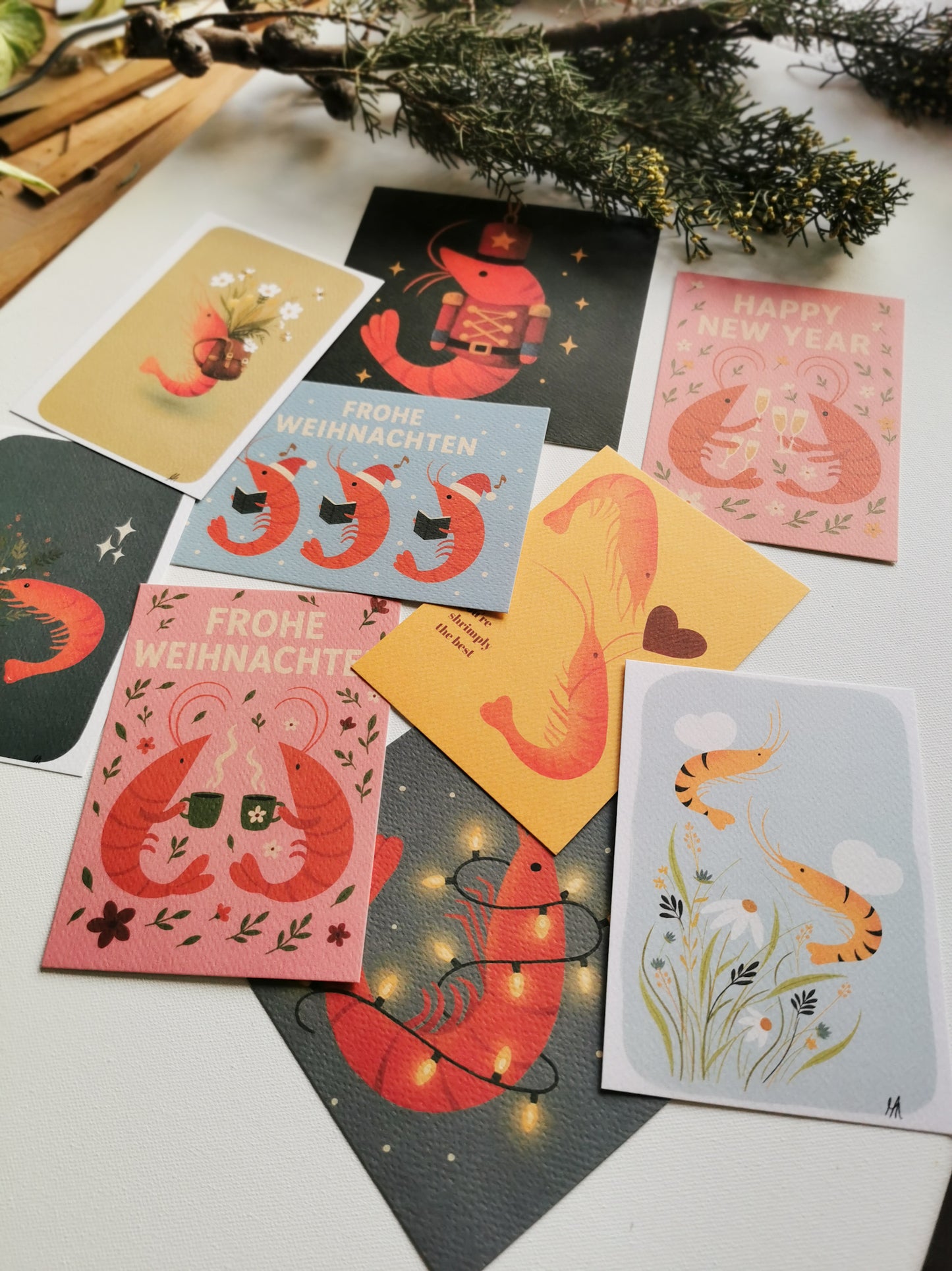 Postkarten Shrimp - Verschiedene Motive