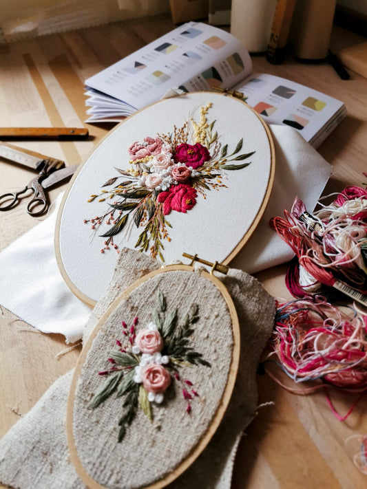 Stickvorlage Röschen-Bouquet der starken Nerven