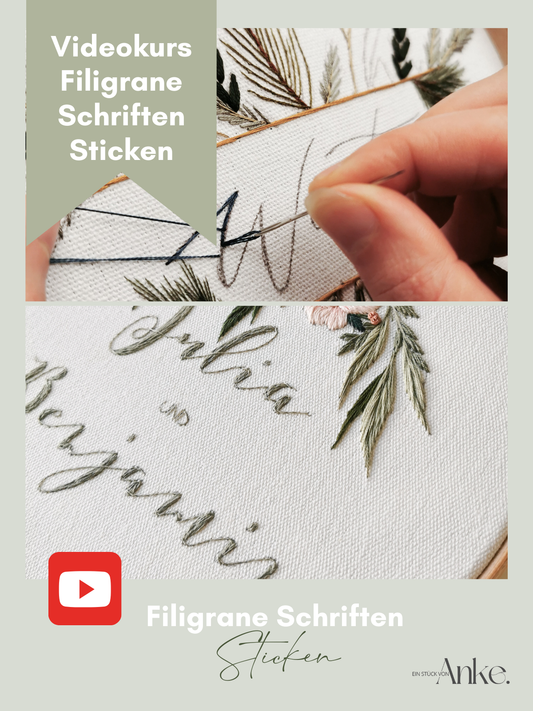 Videokurs: Filigranen Schriften Sticken Lernen